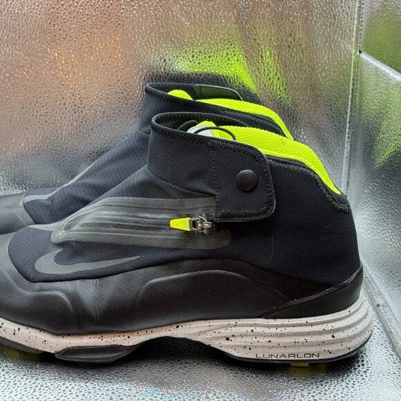Size 12 Nike Lunar Bandon Mens Zip Up Mid‎ Black Volt Golf Shoes 552072-002 main image 6